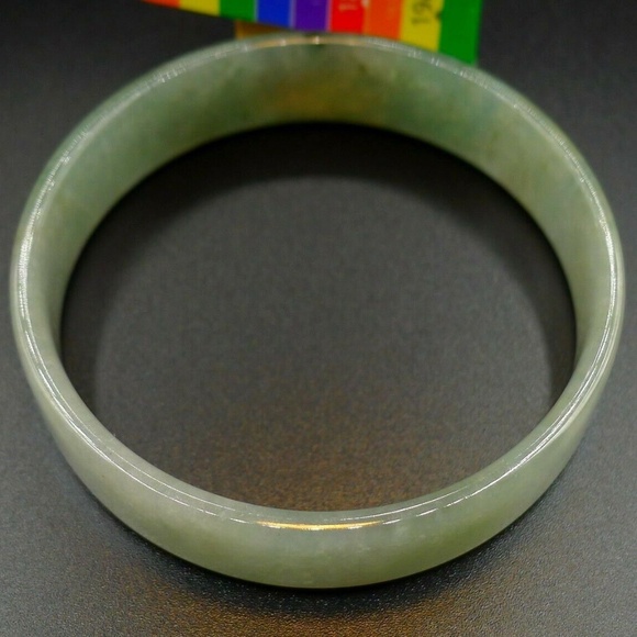 52.4mm Certified 100% Natural Grade A Jadeite Jade Bracelet Bangle - Picture 7 of 12